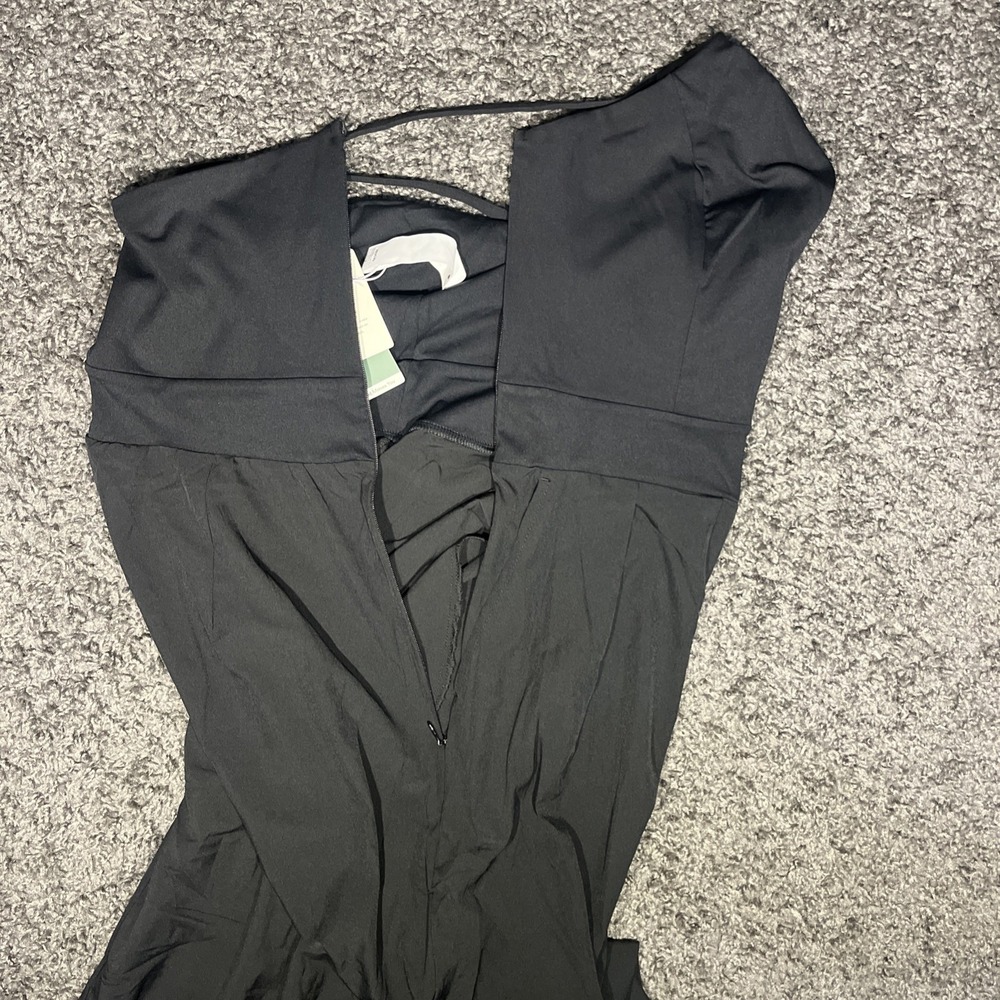 Halara Breezeful M Regular Black Jumpsuit Wide Leg Flowy - Picture 12 of 13